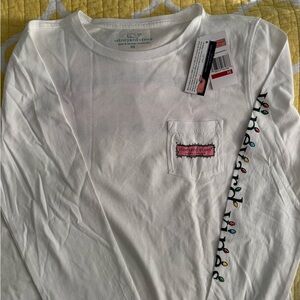 Vineyard Vines Festive White Long Sleeve Tee